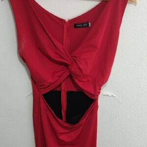 Sleek Red Backless Dress